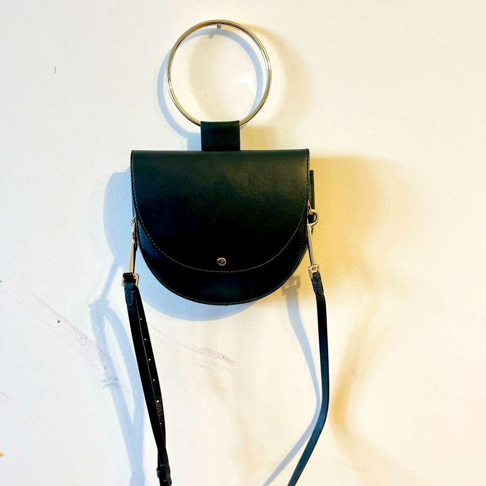 Theory leather crossbody bag - green